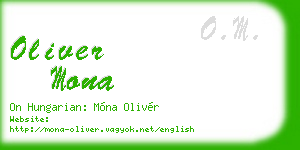 oliver mona business card